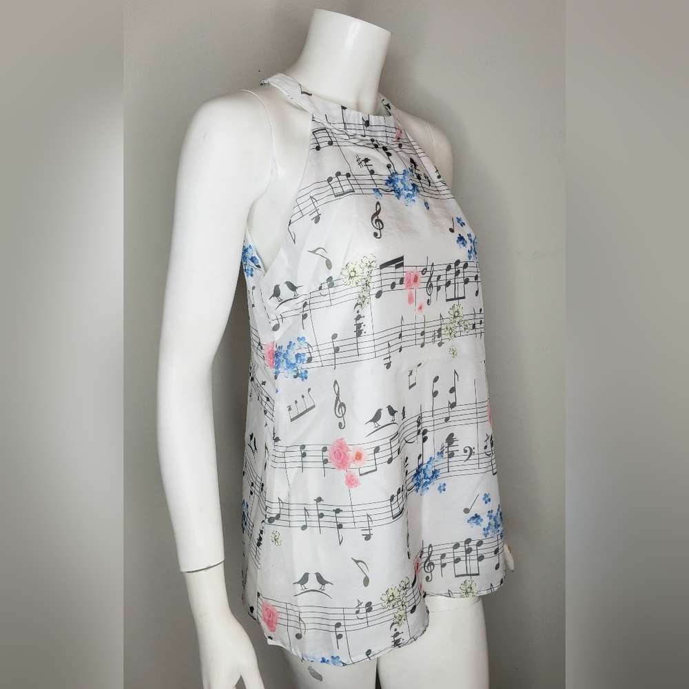 Musical Note Print Women's Top - Picture 3 of 9